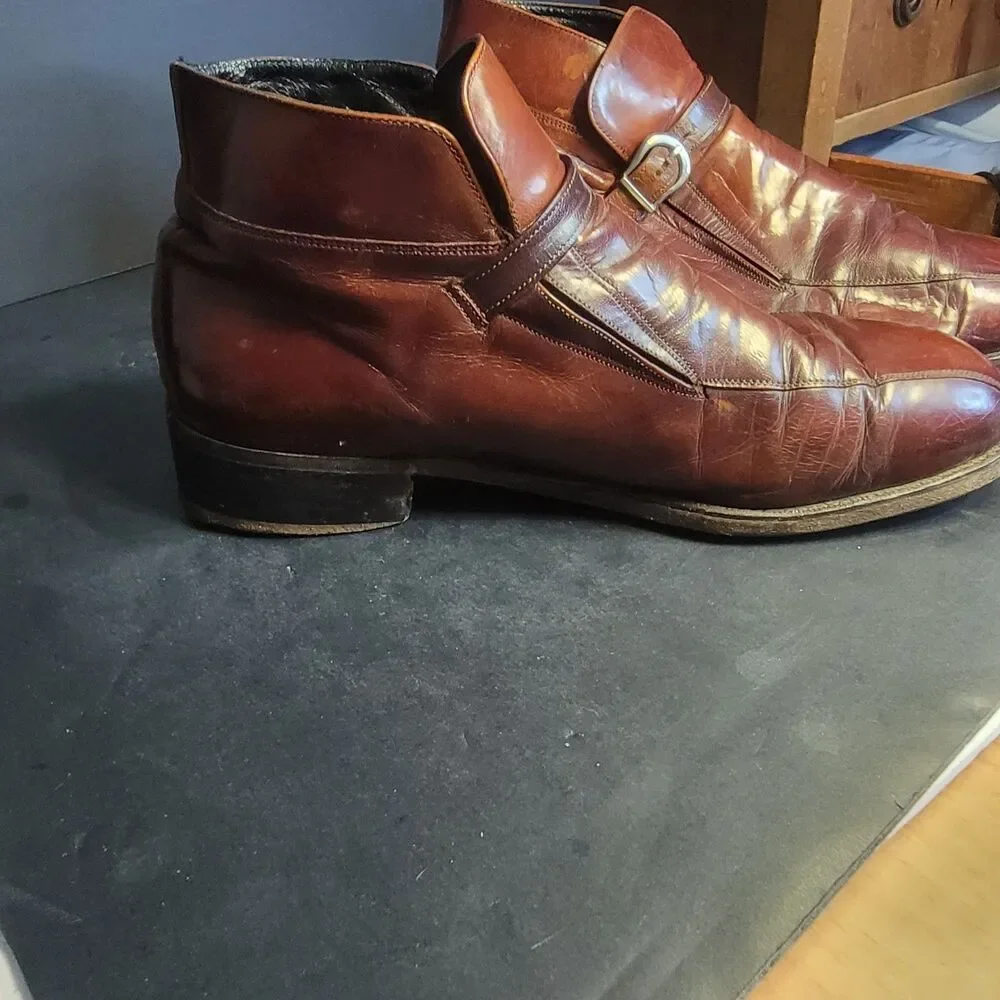 Men's Brown Leather Florsheim Shoes with Buckle - US 8.5 D